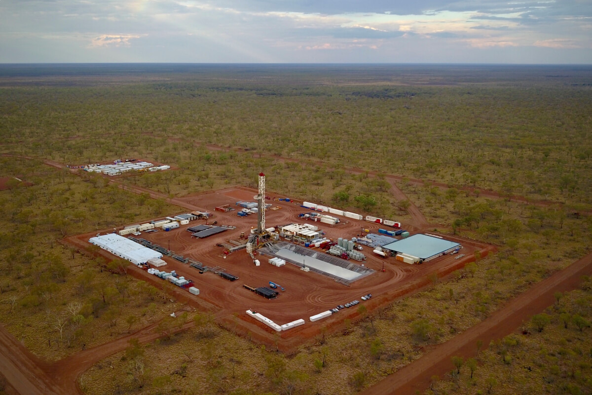 Aerial of Kyalla drilling operations